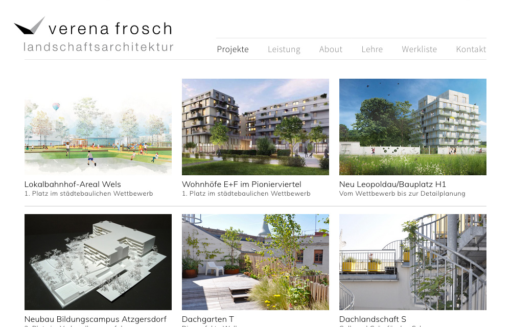 Screenshot Website www.verenafrosch.at