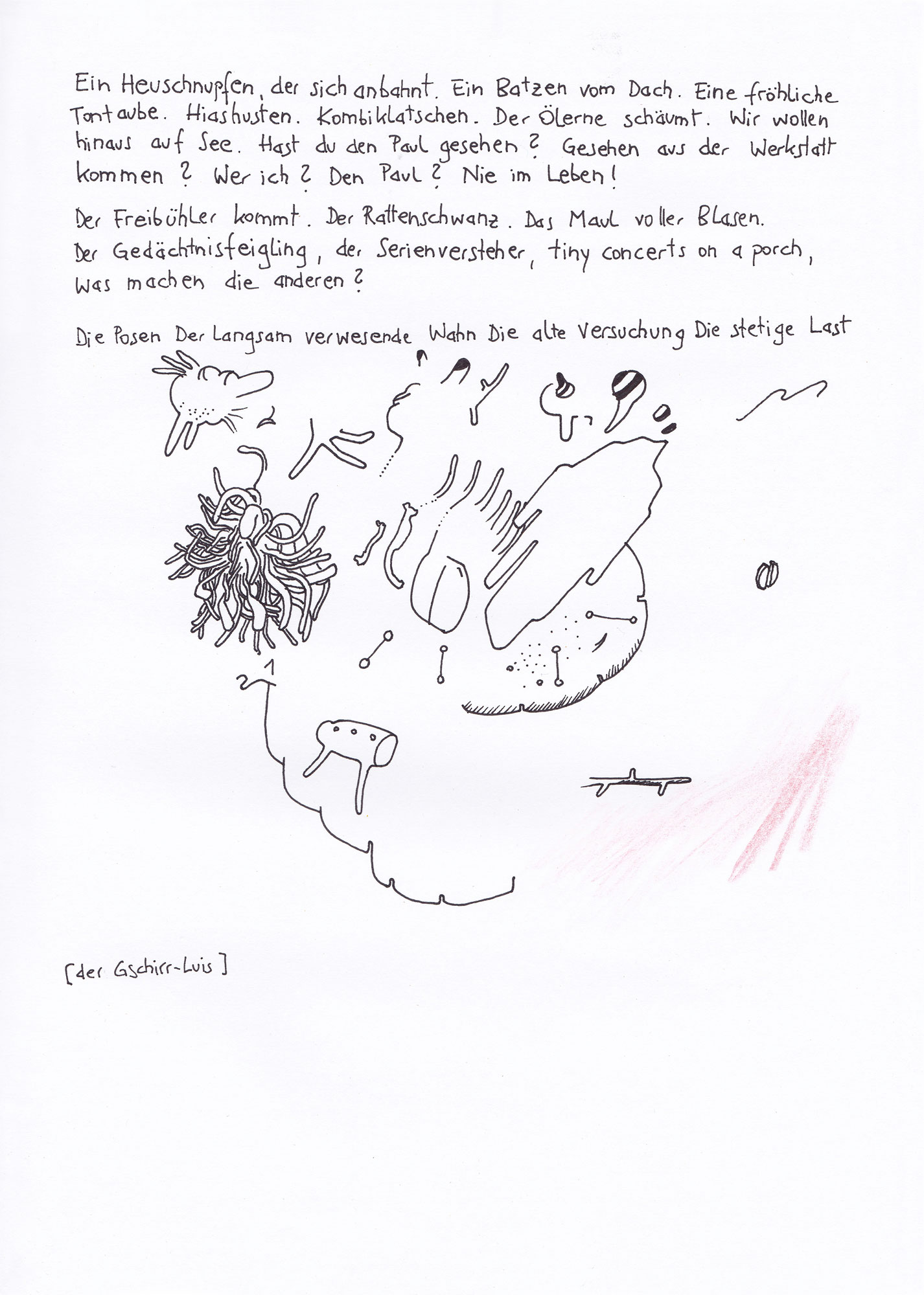 Wolfgang Kschwendt - Zeichnung - Ein Heuschnupfen, der sich anbahnt