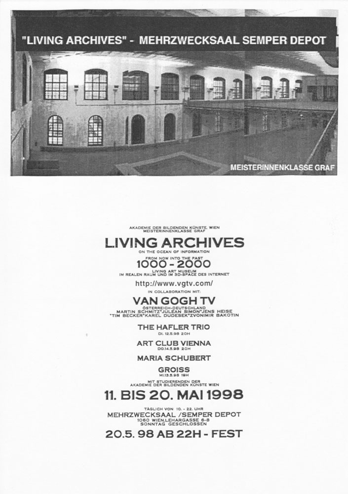 Ausstellungsflyer "Living Archives" 1998