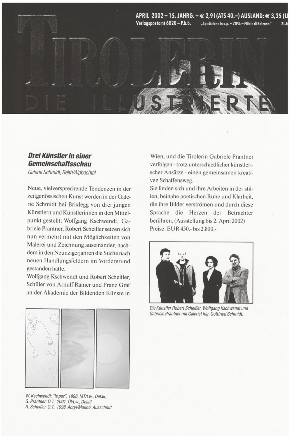 Tirolerin - Artikel zur Ausstellung Galerie Schmidt