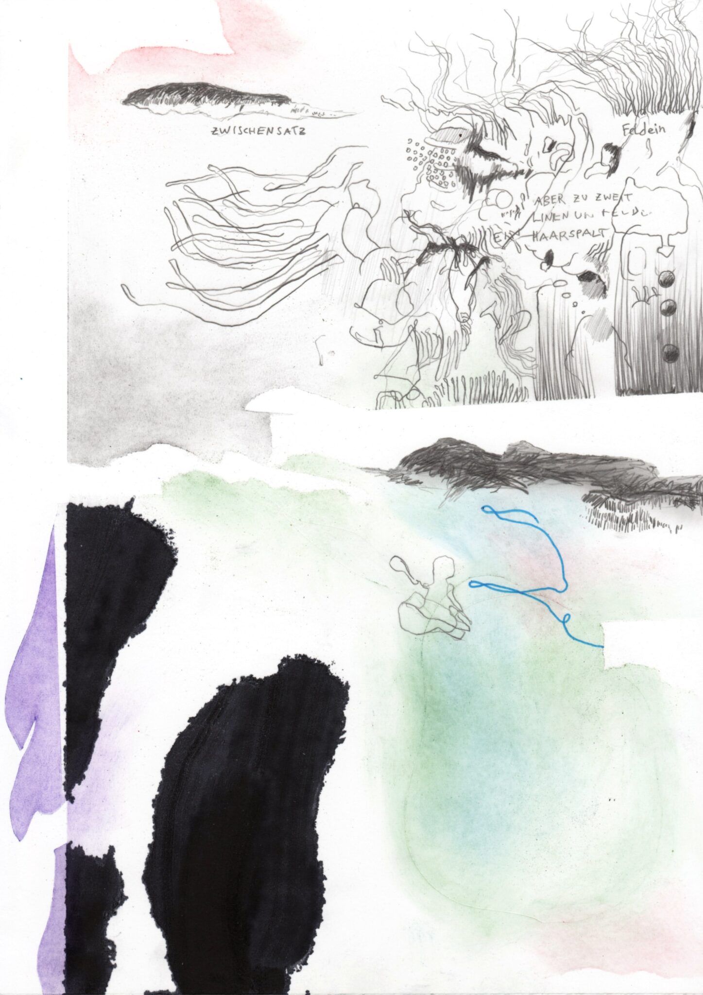 Zeichnung von Wolfgang Kschwendt: Zwischensatz (Intermediate movement)