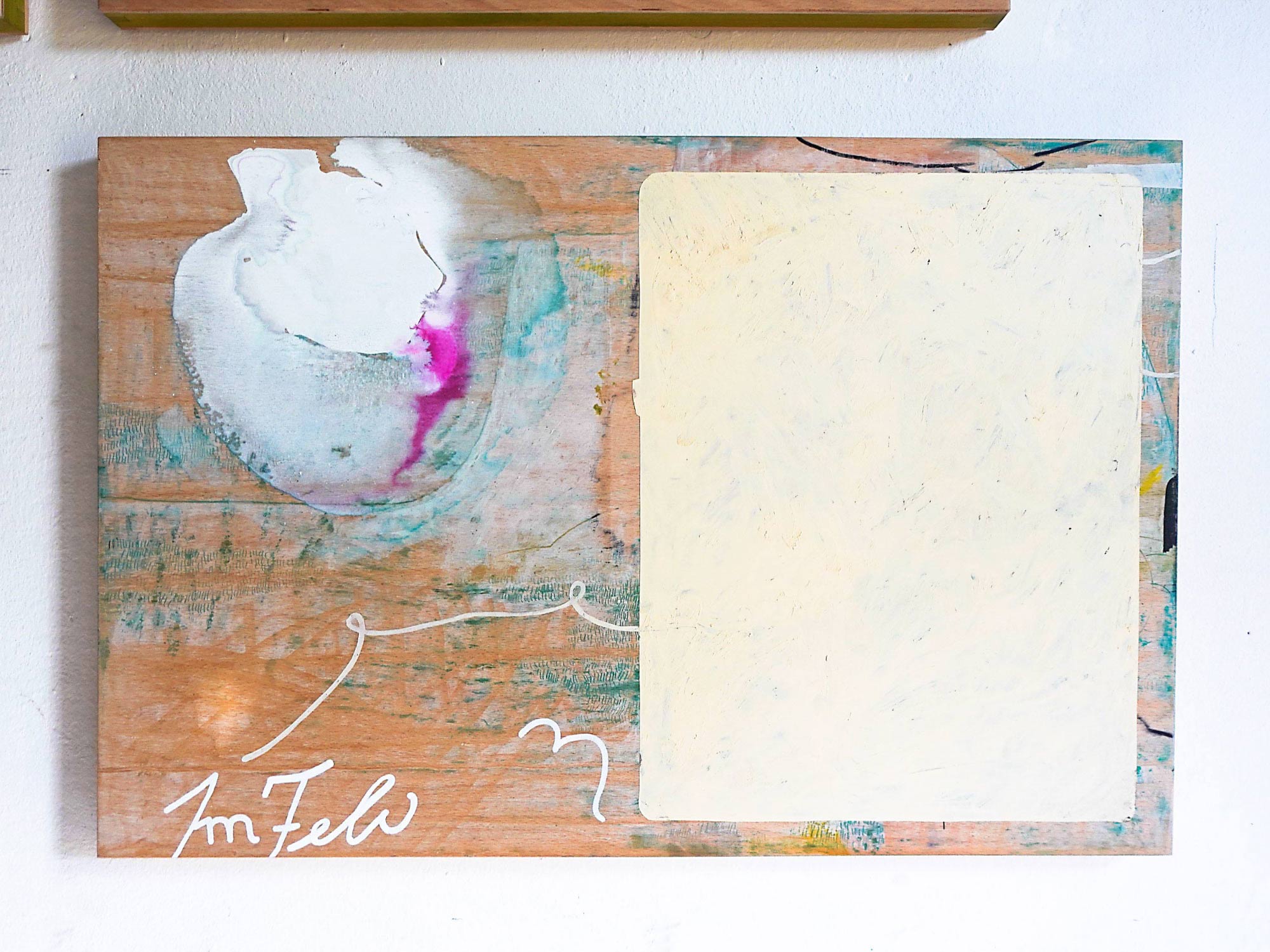 Studio View - Gemälde von Wolfgang Kschwendt: „Im Fluss“, 60 x 40 x 3 cm - 2026